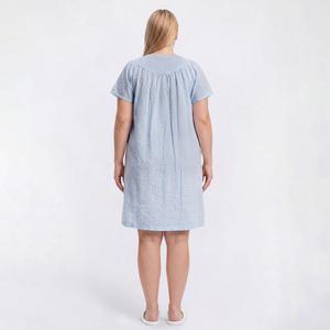 Plus Size Moon to Noon Short Sleeve Tiny Gingham Duster alternate view